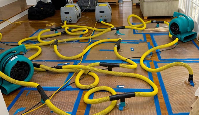 Professional water extraction service with equipments