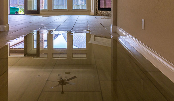 Restored room after water damage restoration